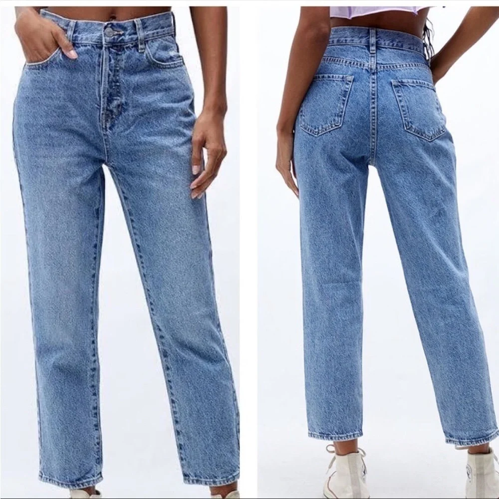 PacSun high rise straight blue denim jeans mom baggy 9567
